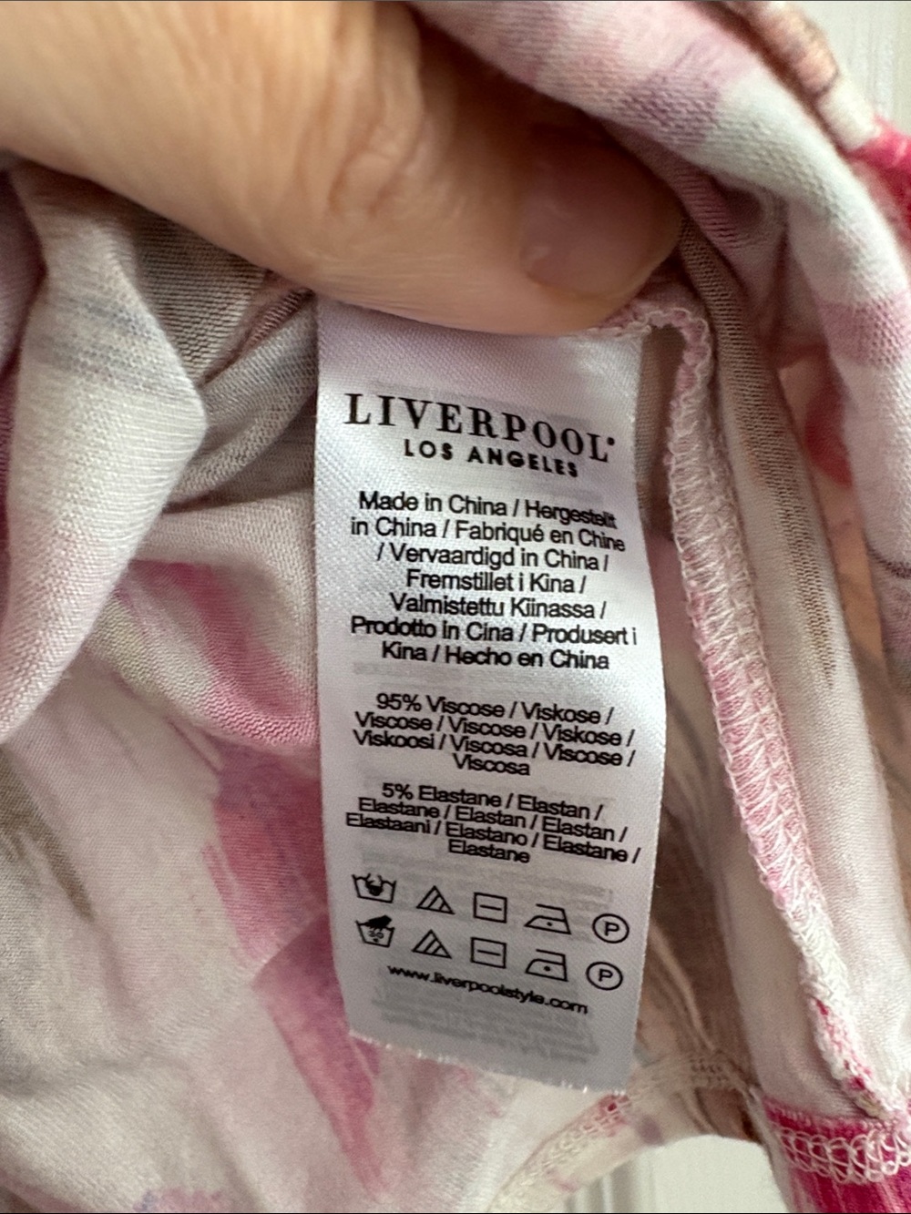 Liverpool Los Angeles Colorful Pink Rayon Spandex Blouse Women’s Plus Size 1X - Picture 3 of 7